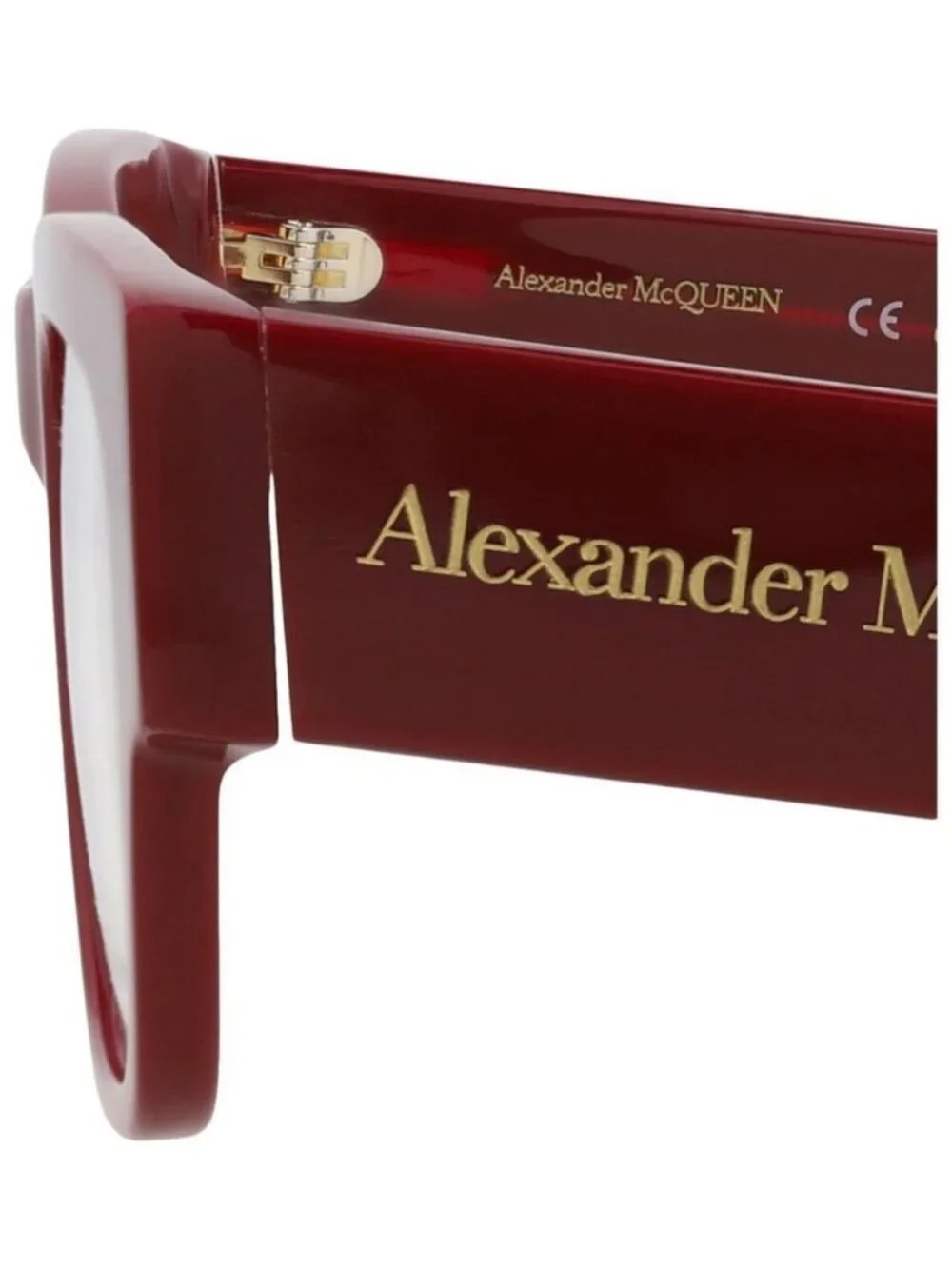 New Alexander McQueen Womens Square/Rectangle Burgundy Burgundy Transparent Fash